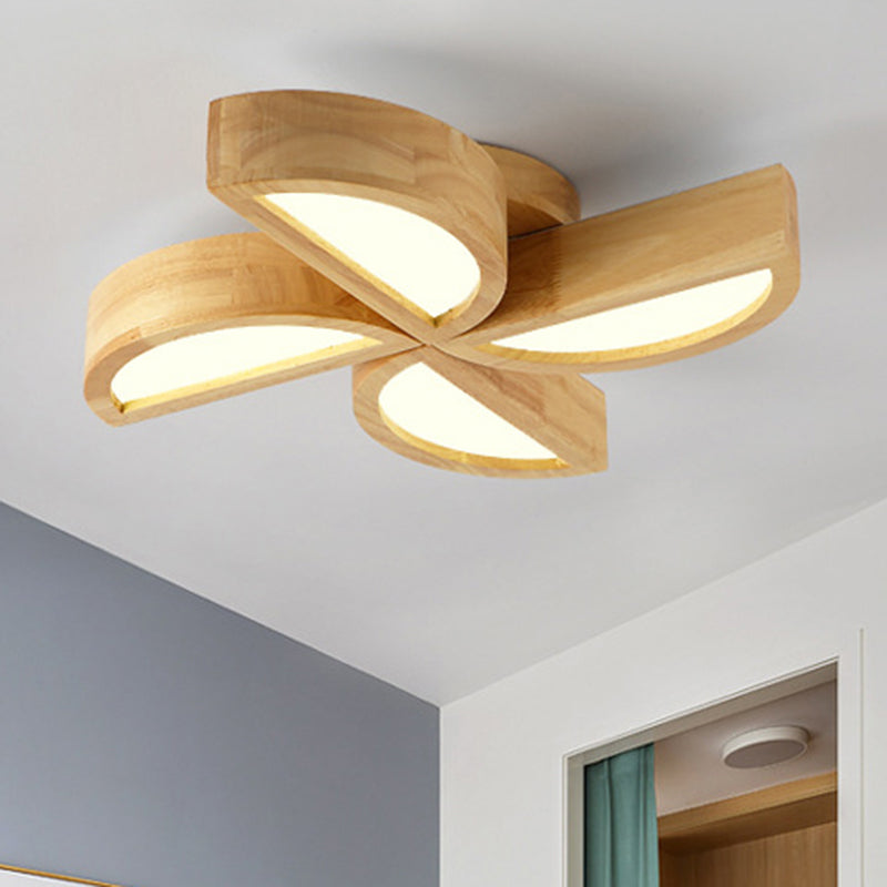 Child Bedroom Toy Windmill Ceiling Light Wood Kids Lovely Beige Flush Mount Light Wood Warm Clearhalo 'Ceiling Lights' 'Close To Ceiling Lights' 'Close to ceiling' 'Flush mount' Lighting' 189357