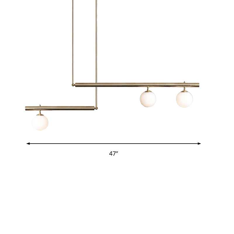 Linear Office Hallway Chandelier with Orbit Shade Metal 3/6/7 Lights Simple Modern Pendant Light in Brass Clearhalo 'Ceiling Lights' 'Chandeliers' 'Modern Chandeliers' 'Modern' Lighting' 189385