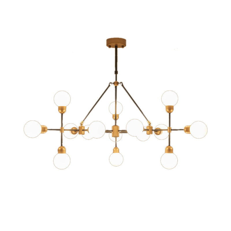 Modo Living Room Chandelier Opal Glass Multi-Head Modern Stylish Pendant Light in Brass Clearhalo 'Ceiling Lights' 'Chandeliers' 'Modern Chandeliers' 'Modern' Lighting' 189448