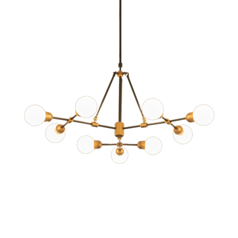 Modo Living Room Chandelier Opal Glass Multi-Head Modern Stylish Pendant Light in Brass Clearhalo 'Ceiling Lights' 'Chandeliers' 'Modern Chandeliers' 'Modern' Lighting' 189451