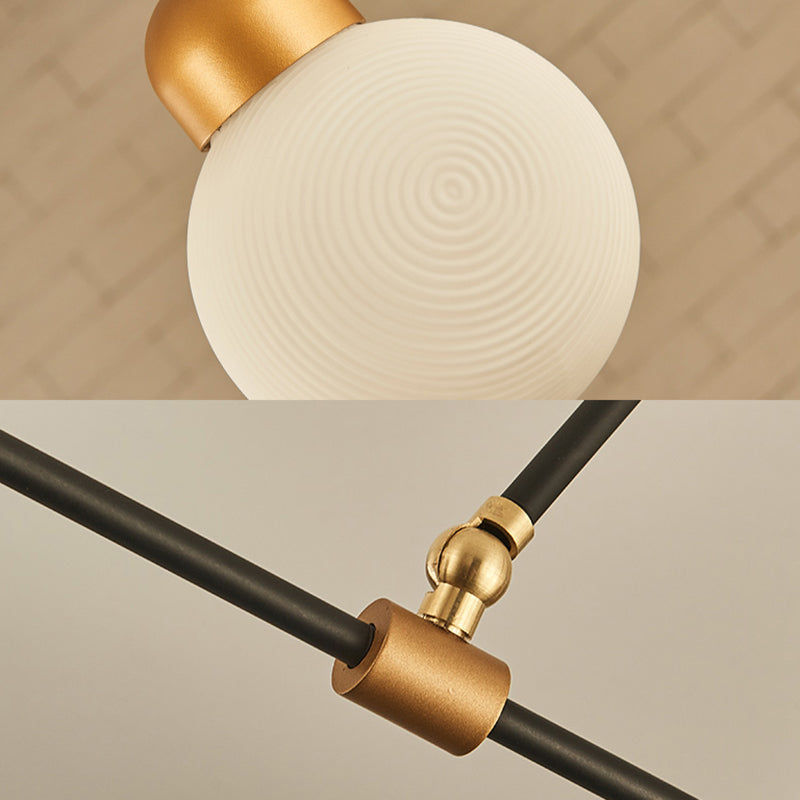 Modo Living Room Chandelier Opal Glass Multi-Head Modern Stylish Pendant Light in Brass Clearhalo 'Ceiling Lights' 'Chandeliers' 'Modern Chandeliers' 'Modern' Lighting' 189453