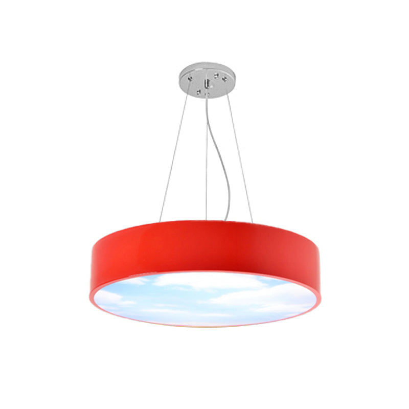 Creative Bright Colored Pendant Light Round Acrylic LED Pendant Lamp with Sky for Kindergarten Clearhalo 'Ceiling Lights' 'Pendant Lights' 'Pendants' Lighting' 189472