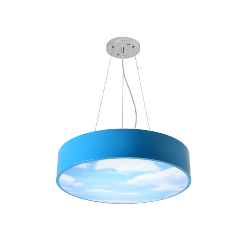 Creative Bright Colored Pendant Light Round Acrylic LED Pendant Lamp with Sky for Kindergarten Clearhalo 'Ceiling Lights' 'Pendant Lights' 'Pendants' Lighting' 189480