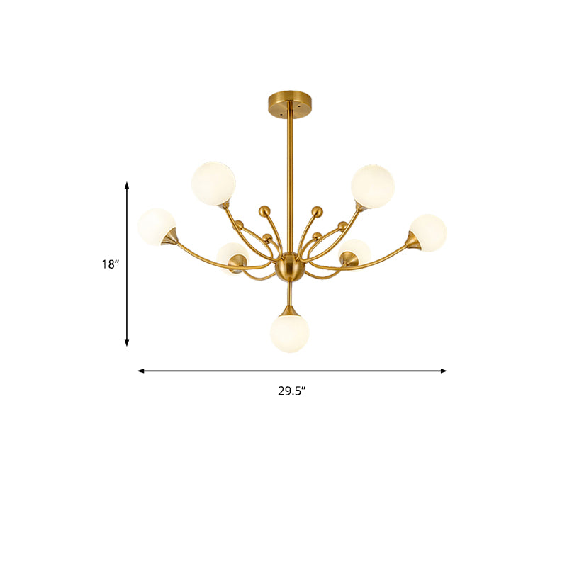 Modern Plant Shaped Chandelier Metallic Hanging Lighting in Gold for Living Room Clearhalo 'Ceiling Lights' 'Chandeliers' 'Modern Chandeliers' 'Modern' Lighting' 189485