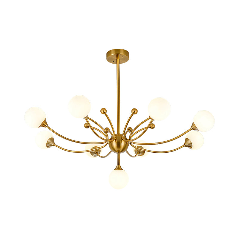 Modern Plant Shaped Chandelier Metallic Hanging Lighting in Gold for Living Room Clearhalo 'Ceiling Lights' 'Chandeliers' 'Modern Chandeliers' 'Modern' Lighting' 189487