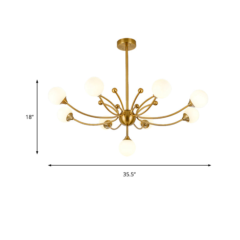 Modern Plant Shaped Chandelier Metallic Hanging Lighting in Gold for Living Room Clearhalo 'Ceiling Lights' 'Chandeliers' 'Modern Chandeliers' 'Modern' Lighting' 189488