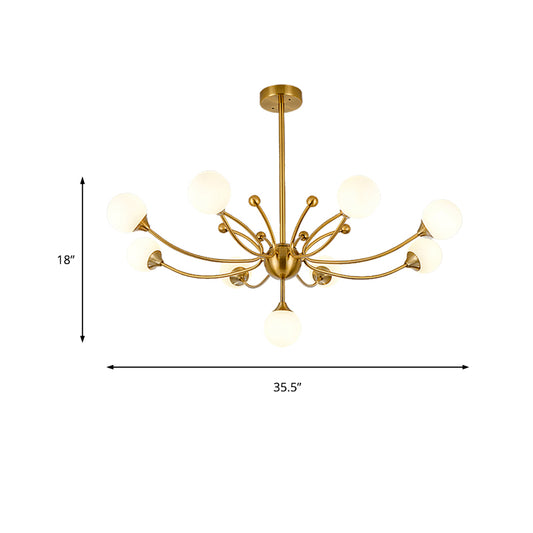 Modern Plant Shaped Chandelier Metallic Hanging Lighting in Gold for Living Room Clearhalo 'Ceiling Lights' 'Chandeliers' 'Modern Chandeliers' 'Modern' Lighting' 189488