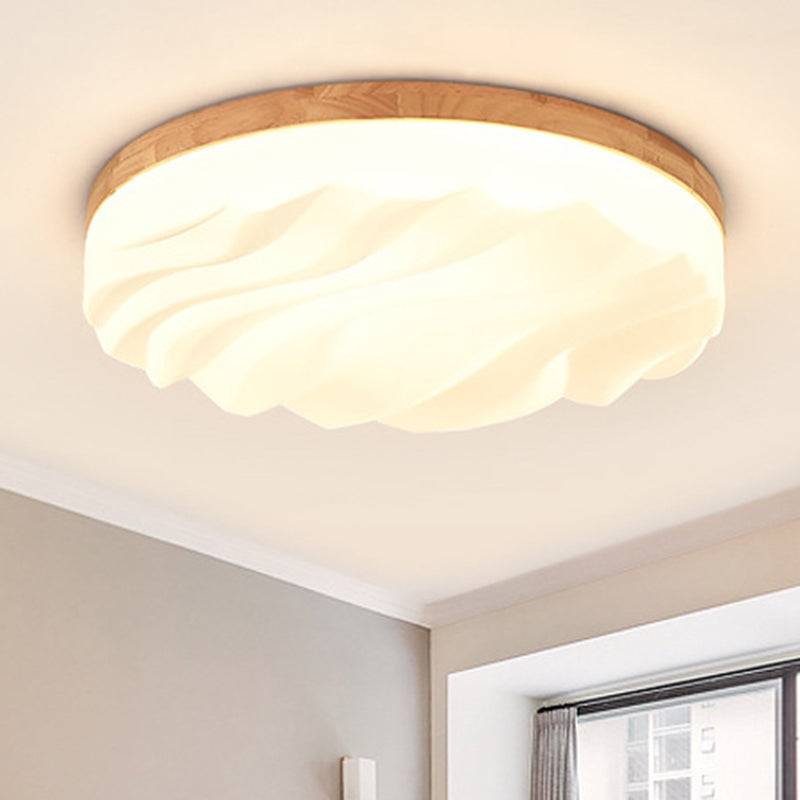 Cake Shape Flush Mount Light Modern Acrylic Ceiling Fixture in White for Foyer Hallway White Warm Clearhalo 'Ceiling Lights' 'Close To Ceiling Lights' 'Close to ceiling' 'Flush mount' Lighting' 189510