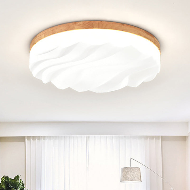 Cake Shape Flush Mount Light Modern Acrylic Ceiling Fixture in White for Foyer Hallway White White Clearhalo 'Ceiling Lights' 'Close To Ceiling Lights' 'Close to ceiling' 'Flush mount' Lighting' 189511