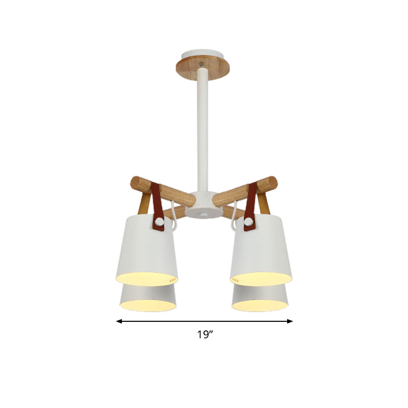 Hanging Bucket Shape Chandelier Nordic Macaron Metallic Pendant Light for Kitchen Clearhalo 'Ceiling Lights' 'Chandeliers' Lighting' options 189545