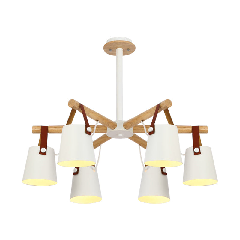 Hanging Bucket Shape Chandelier Nordic Macaron Metallic Pendant Light for Kitchen Clearhalo 'Ceiling Lights' 'Chandeliers' Lighting' options 189548