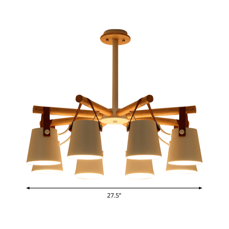 Hanging Bucket Shape Chandelier Nordic Macaron Metallic Pendant Light for Kitchen Clearhalo 'Ceiling Lights' 'Chandeliers' Lighting' options 189553