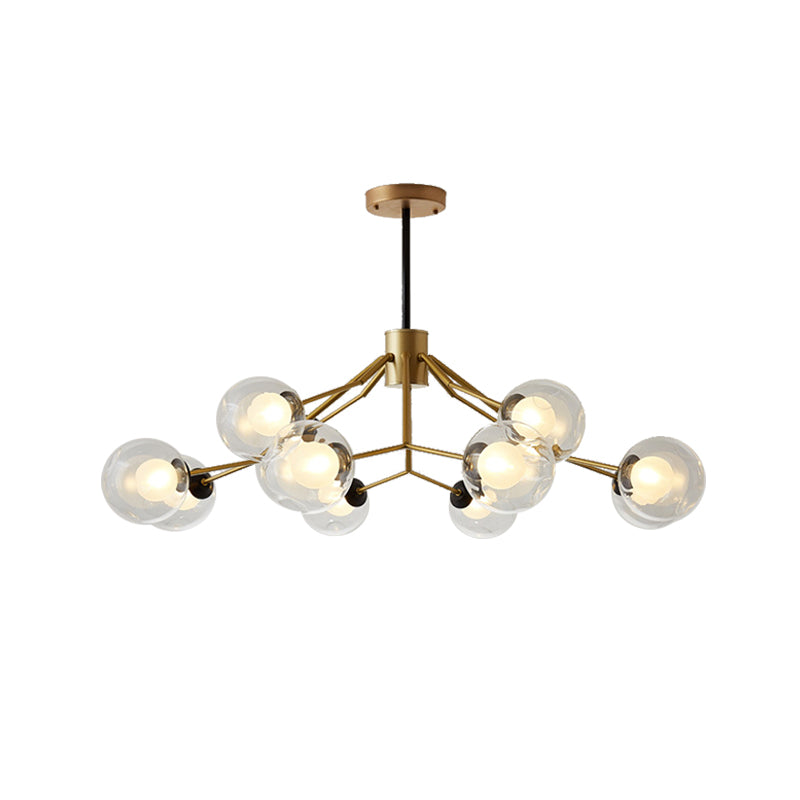 Study Room Modo Pendant Lighting Metal and Glass 12 Lights Modern Chandelier Clearhalo 'Ceiling Lights' 'Chandeliers' 'Modern Chandeliers' 'Modern' Lighting' 189567