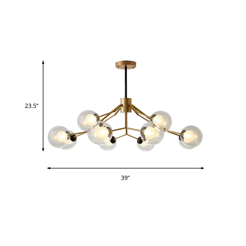 Study Room Modo Pendant Lighting Metal and Glass 12 Lights Modern Chandelier Clearhalo 'Ceiling Lights' 'Chandeliers' 'Modern Chandeliers' 'Modern' Lighting' 189568