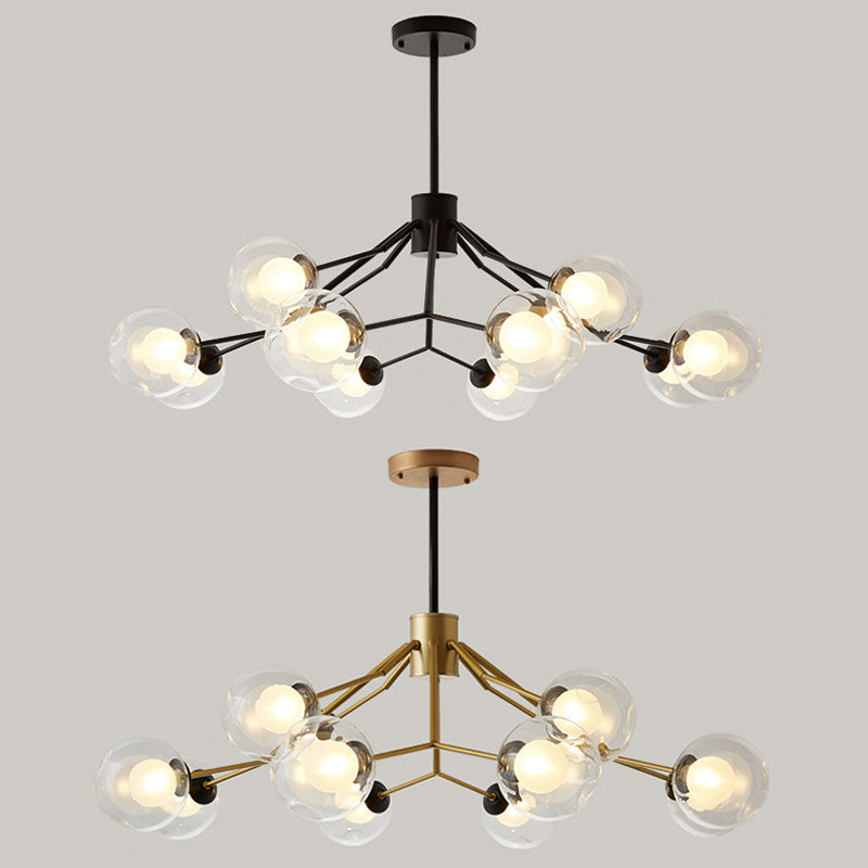 Study Room Modo Pendant Lighting Metal and Glass 12 Lights Modern Chandelier Clearhalo 'Ceiling Lights' 'Chandeliers' 'Modern Chandeliers' 'Modern' Lighting' 189570