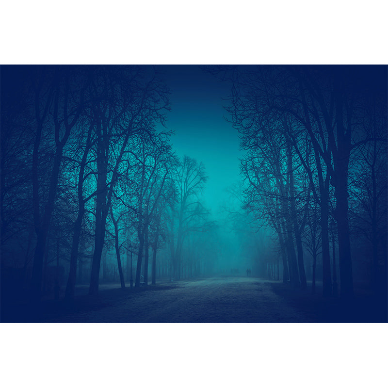 Dark Foggy Forest Mural Wallpaper Scenery Modern Waterproof Wall Art for Bedroom Clearhalo 'Wall Decor' 'Wall Mural' 1895881