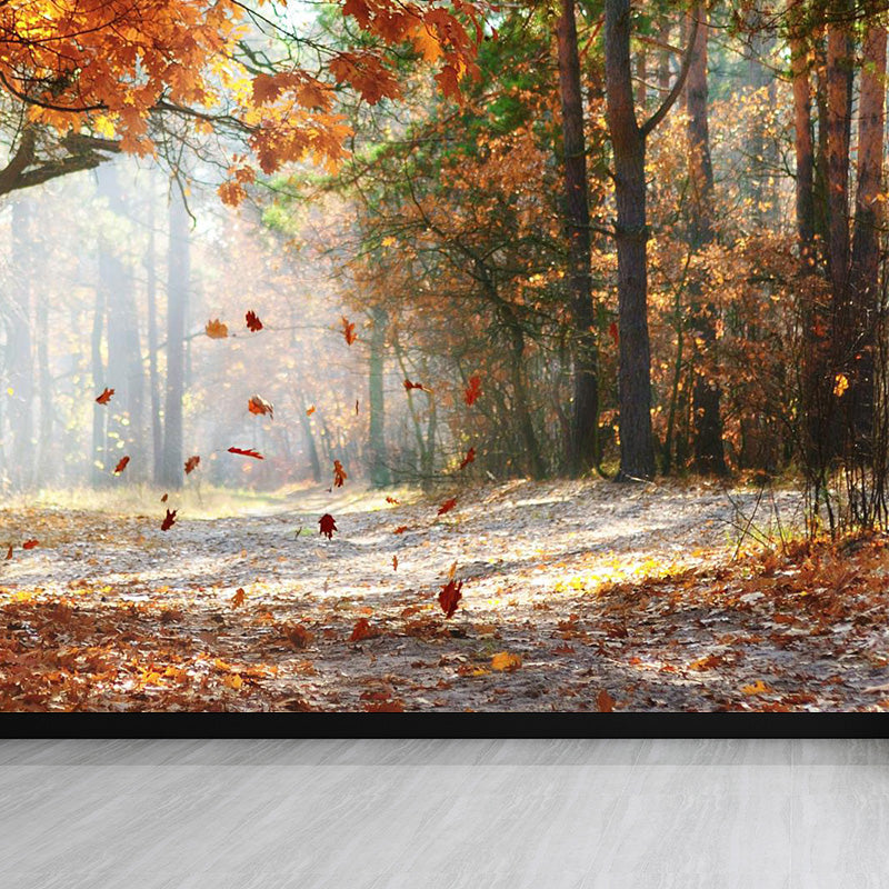 Whole Autumn Forest Mural Modern Mysterious Scenery Wall Art in Dark Color for Home Clearhalo 'Wall Decor' 'Wall Mural' 1895940