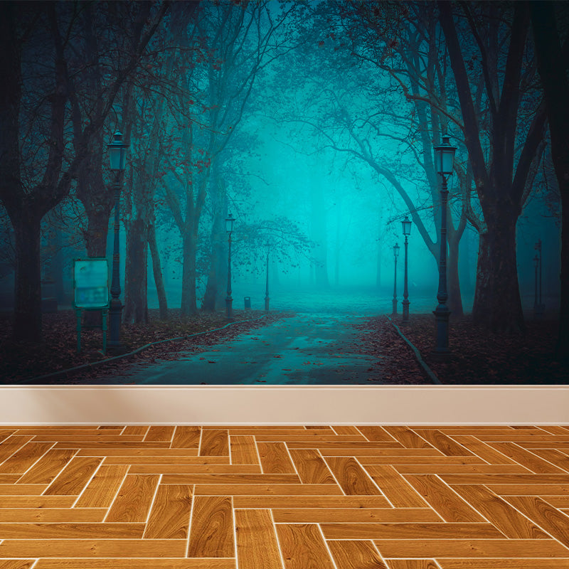 Whole Autumn Forest Mural Modern Mysterious Scenery Wall Art in Dark Color for Home Clearhalo 'Wall Decor' 'Wall Mural' 1895944