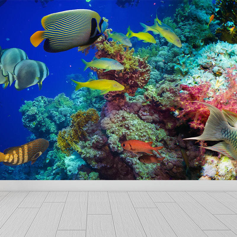 Tropical Underwater World Wallpaper Mural Colorful Moisture Resistant Wall Covering for Kids Room Clearhalo 'Wall Decor' 'Wall Mural' 1895960