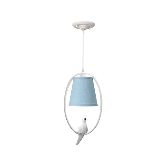 Balcony Bird Hanging Lamp with Tapered Shade Metal 1 Head Blue Pendant Light Clearhalo 'Ceiling Lights' 'Pendant Lights' 'Pendants' Lighting' 189753