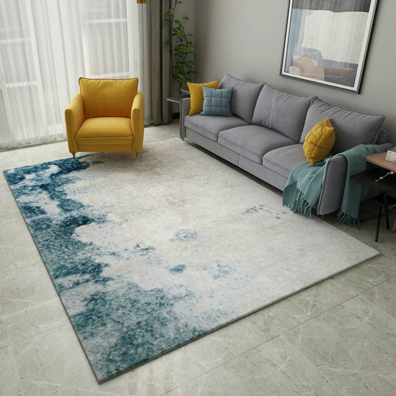 Blue and Grey Parlour Rug Modern Abstract Indoor Rug Polyester Machine Washable Non-Slip Backing Area Carpet Ocean Blue Clearhalo 'Area Rug' 'Rug' 1897703