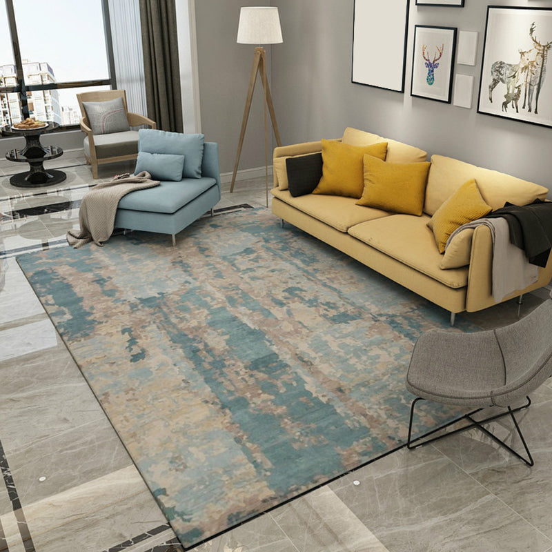 Blue and Grey Parlour Rug Modern Abstract Indoor Rug Polyester Machine Washable Non-Slip Backing Area Carpet Sky Blue Clearhalo 'Area Rug' 'Rug' 1897710