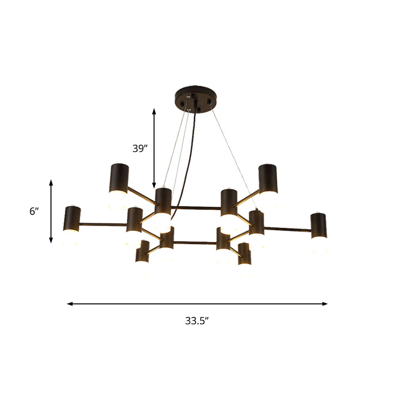 Modern Black Finish Hanging Light Honeycomb Metal Chandelier for Restaurant Cottage Clearhalo 'Ceiling Lights' 'Chandeliers' 'Modern Chandeliers' 'Modern' Lighting' 189772