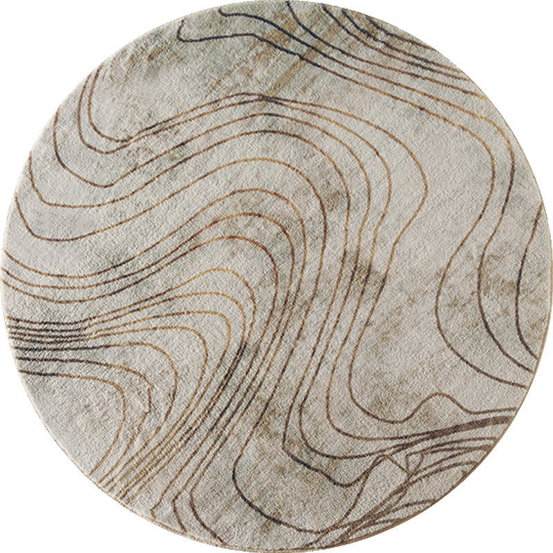 Unique Swirl Striped Pattern Rug Green and Beige Modern Rug Polyester Washable Non-Slip Pet Friendly Carpet for Parlour Clearhalo 'Area Rug' 'Modern' 'Rugs' Rug' 1897750