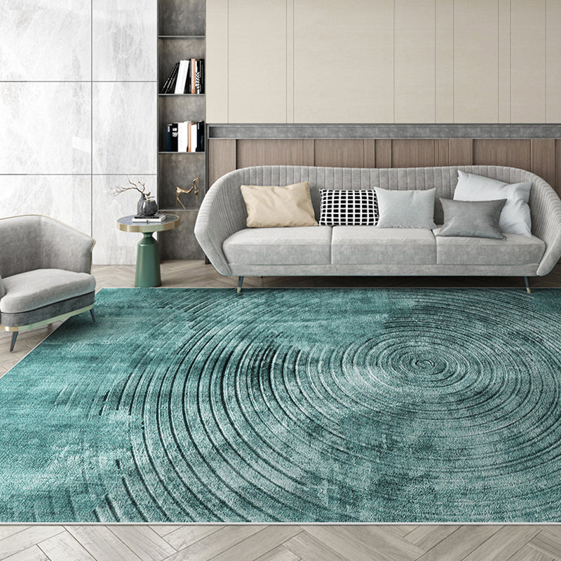 Simple Industrial Rug Polyester Swirl Striped Pattern Carpet Washable  Non-Slip Backing Pet Friendly Area Rug for Bedroom