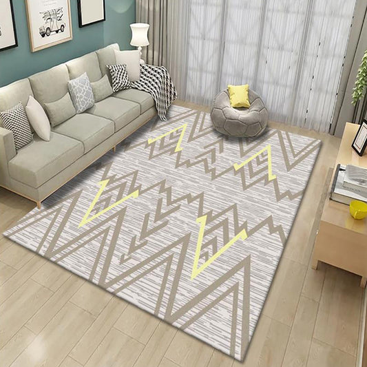 Trendy Pastel Geometric Shaped Rug Synthetics Modern Indoor Rug Non-Slip Backing Area Carpet for Bedroom Light Brown Clearhalo 'Area Rug' 'Modern' 'Rugs' Rug' 1898036