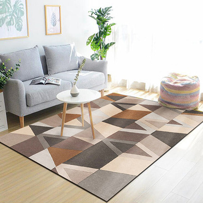 Multi Color Modern Style Rug Polypropylene Triangle Area Carpet Easy Care Indoor Rug for Home Decor Brown Clearhalo 'Area Rug' 'Modern' 'Rugs' Rug' 1898072