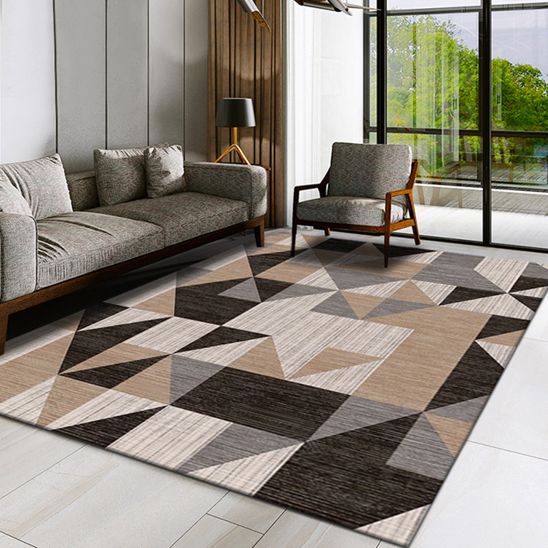 Modern Style Triangles Pattern Rug Multi-Color Polyester Carpet Pet Friendly Indoor Rug for Living Room Black Clearhalo 'Area Rug' 'Modern' 'Rugs' Rug' 1898145