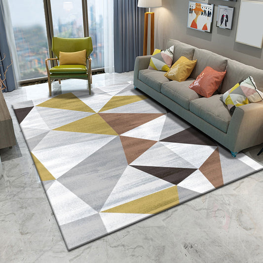 Modern Style Triangles Pattern Rug Multi-Color Polyester Carpet Pet Friendly Indoor Rug for Living Room Dark Yellow Clearhalo 'Area Rug' 'Modern' 'Rugs' Rug' 1898147