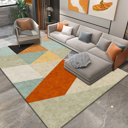 Fashion Modern Area Rug Multicolored Triangle Rug Washable Stain-Proof Carpet for Home Decoration Orange Red Clearhalo 'Area Rug' 'Modern' 'Rugs' Rug' 1898154