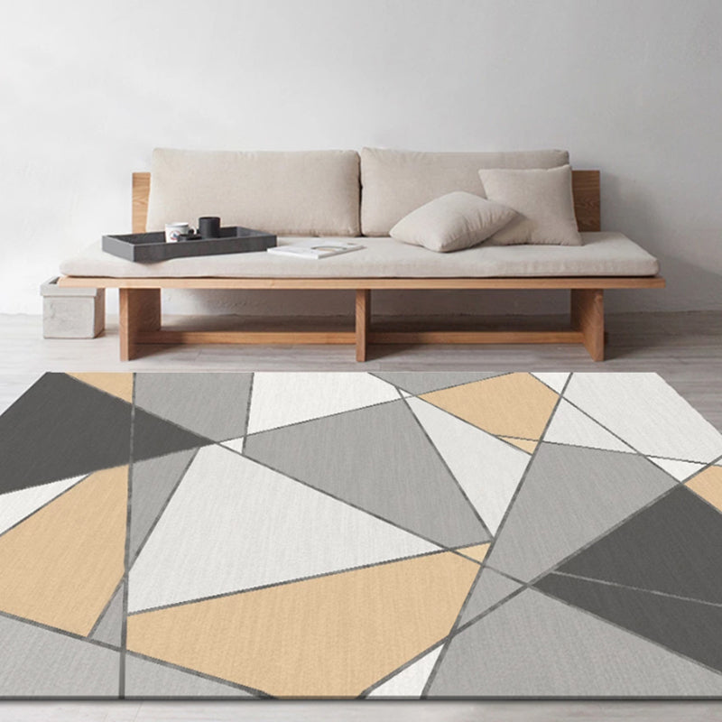 Pastel Colorblock Indoor Rug Polypropylene Modernism Carpet Anti-Slip Backing Rug for Home Grey Clearhalo 'Area Rug' 'Modern' 'Rugs' Rug' 1898157