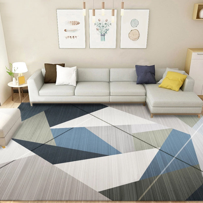 Pastel Colorblock Indoor Rug Polypropylene Modernism Carpet Anti-Slip Backing Rug for Home Blue Clearhalo 'Area Rug' 'Modern' 'Rugs' Rug' 1898163