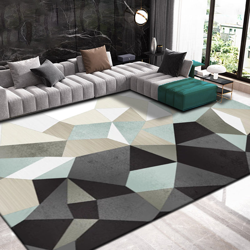 Pastel Colorblock Indoor Rug Polypropylene Modernism Carpet Anti-Slip Backing Rug for Home Black Clearhalo 'Area Rug' 'Modern' 'Rugs' Rug' 1898166