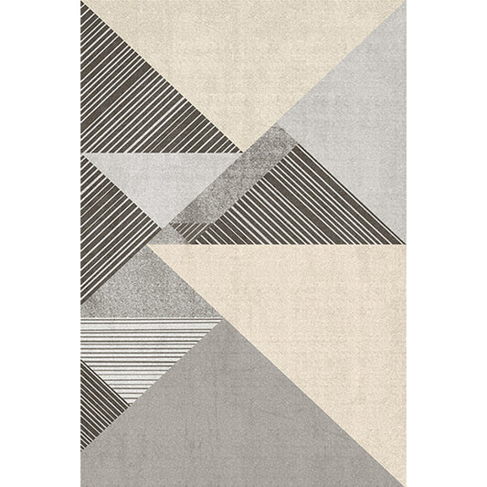 Pastel Grey Modern Rug Polyester Color-Blocking Triangle Carpet Pet-Friendly Rug for Living Room Clearhalo 'Area Rug' 'Modern' 'Rugs' Rug' 1898169