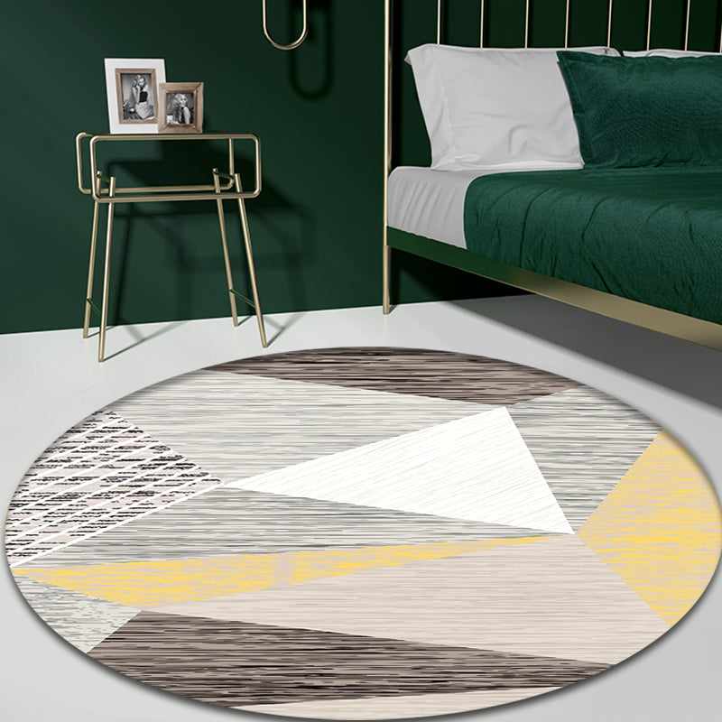 Modern 3D Geometric Indoor Rug Grey Polypropylene Rug Washable Anti-Slip Backing Carpet for Home Light Gray Clearhalo 'Area Rug' 'Modern' 'Rugs' Rug' 1898175