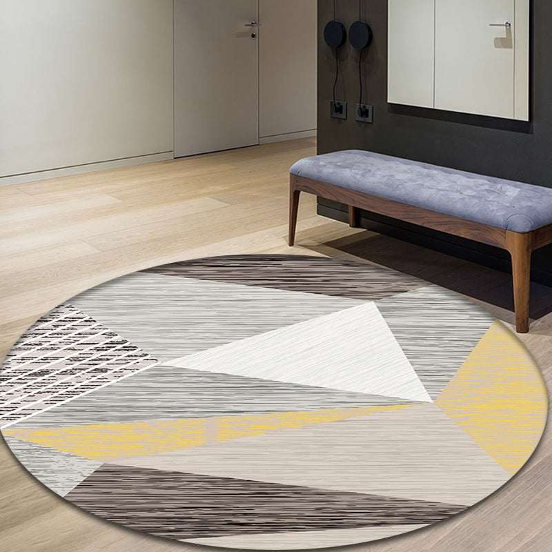 Modern 3D Geometric Indoor Rug Grey Polypropylene Rug Washable Anti-Slip Backing Carpet for Home Clearhalo 'Area Rug' 'Modern' 'Rugs' Rug' 1898177