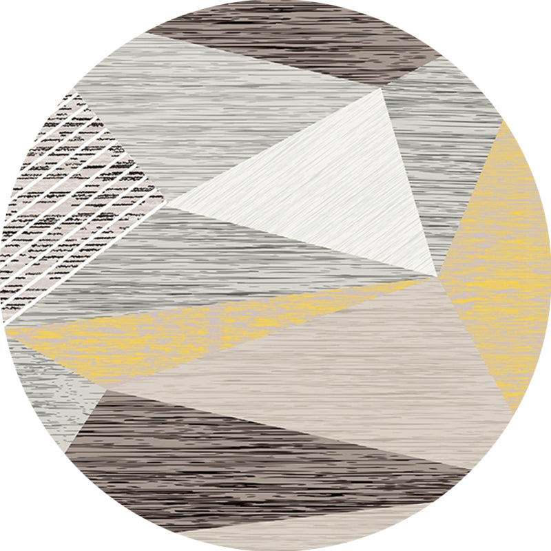 Modern 3D Geometric Indoor Rug Grey Polypropylene Rug Washable Anti-Slip Backing Carpet for Home Clearhalo 'Area Rug' 'Modern' 'Rugs' Rug' 1898178