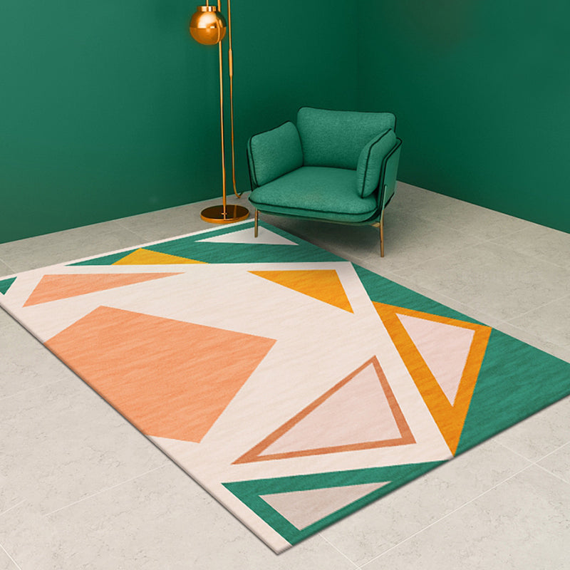 Minimalism Geometrical Pattern Rug Green Polypropylene Carpet Anti-Slip Indoor Rug for Living Room Green Clearhalo 'Area Rug' 'Modern' 'Rugs' Rug' 1898184