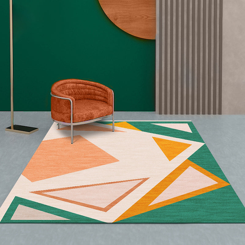 Minimalism Geometrical Pattern Rug Green Polypropylene Carpet Anti-Slip Indoor Rug for Living Room Clearhalo 'Area Rug' 'Modern' 'Rugs' Rug' 1898185