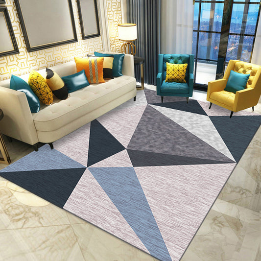 Contemporary 3D Look Geometric Rug Multi Color Polyester Carpet Stain-Proof Area Rug for Home Decor Light Purple Clearhalo 'Area Rug' 'Modern' 'Rugs' Rug' 1898209