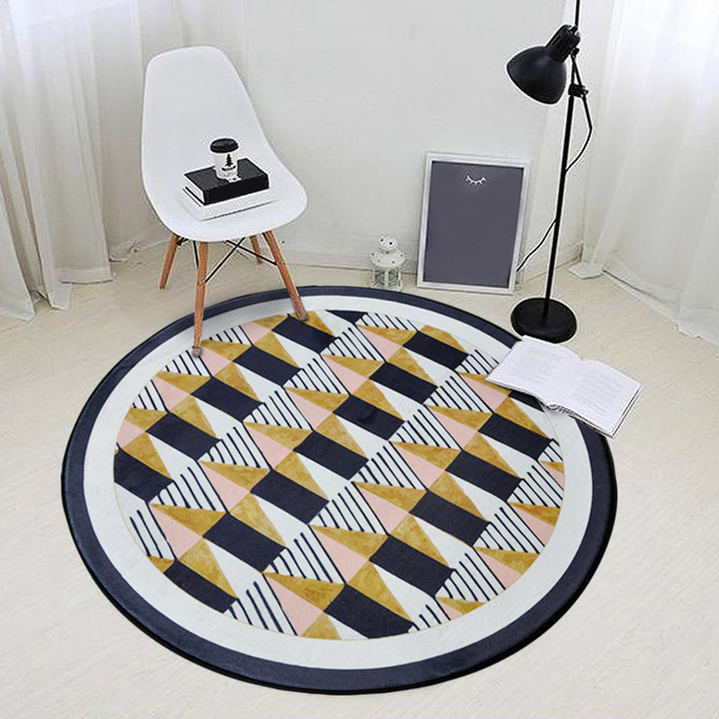 Multicolor Modern Indoor Rug Polypropylene Geometric Shapes Carpet Pet Friendly Rug for Living Room Black Clearhalo 'Area Rug' 'Modern' 'Rugs' Rug' 1898217