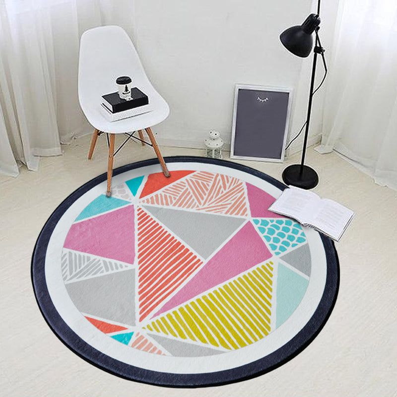 Multicolor Modern Indoor Rug Polypropylene Geometric Shapes Carpet Pet Friendly Rug for Living Room Pink Clearhalo 'Area Rug' 'Modern' 'Rugs' Rug' 1898218