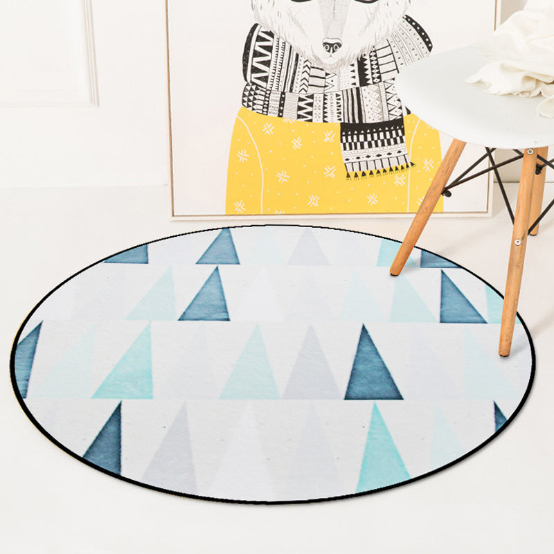 Colorful Modern Indoor Rug Synthetics Triangles Rug Stain Resistant Area Carpet for Living Room Blue Clearhalo 'Area Rug' 'Modern' 'Rugs' Rug' 1898247