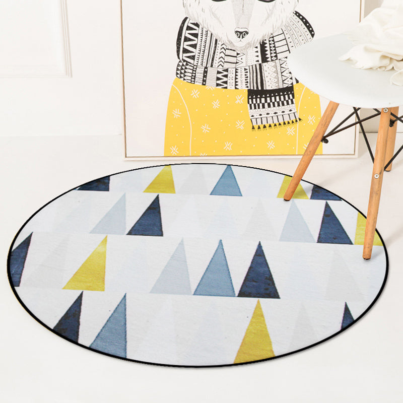 Colorful Modern Indoor Rug Synthetics Triangles Rug Stain Resistant Area Carpet for Living Room Yellow Clearhalo 'Area Rug' 'Modern' 'Rugs' Rug' 1898253