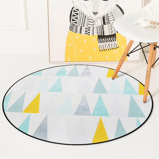 Colorful Modern Indoor Rug Synthetics Triangles Rug Stain Resistant Area Carpet for Living Room Light Blue Clearhalo 'Area Rug' 'Modern' 'Rugs' Rug' 1898255