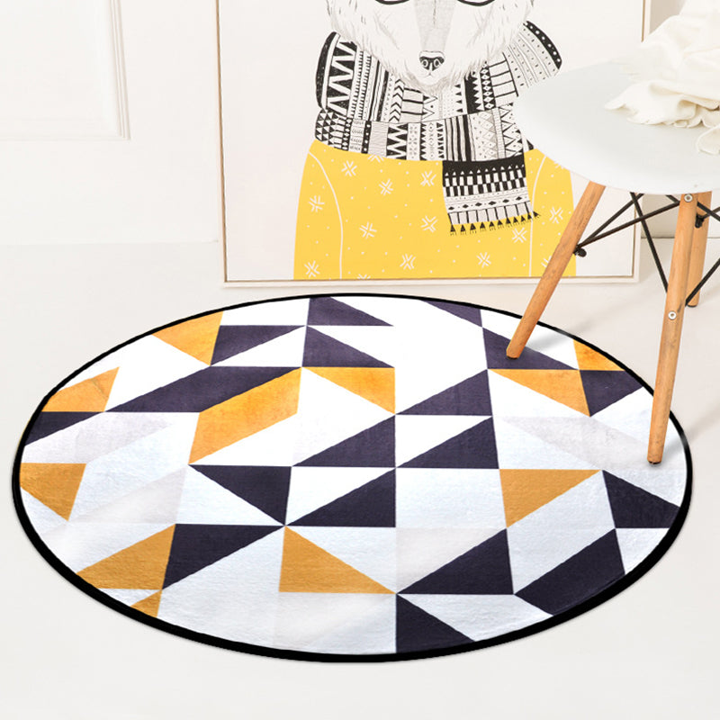 Modern Living Room Area Rug Multi-Color Triangular Pattern Carpet Polyester Washable Rug Yellow Clearhalo 'Area Rug' 'Modern' 'Rugs' Rug' 1898264